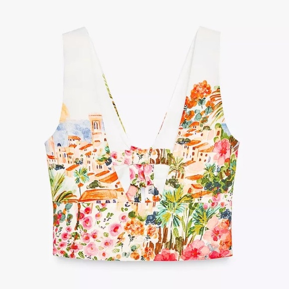 ZARA PRINTED KNOT TOP - Picture 11 of 15